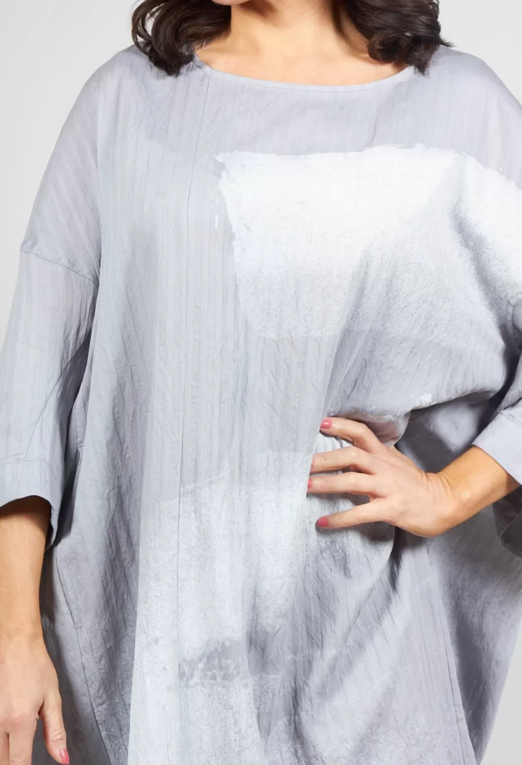 Dresses^Moyuru Oversized Dress With Three Quarter Length Sleeves In Grey Print