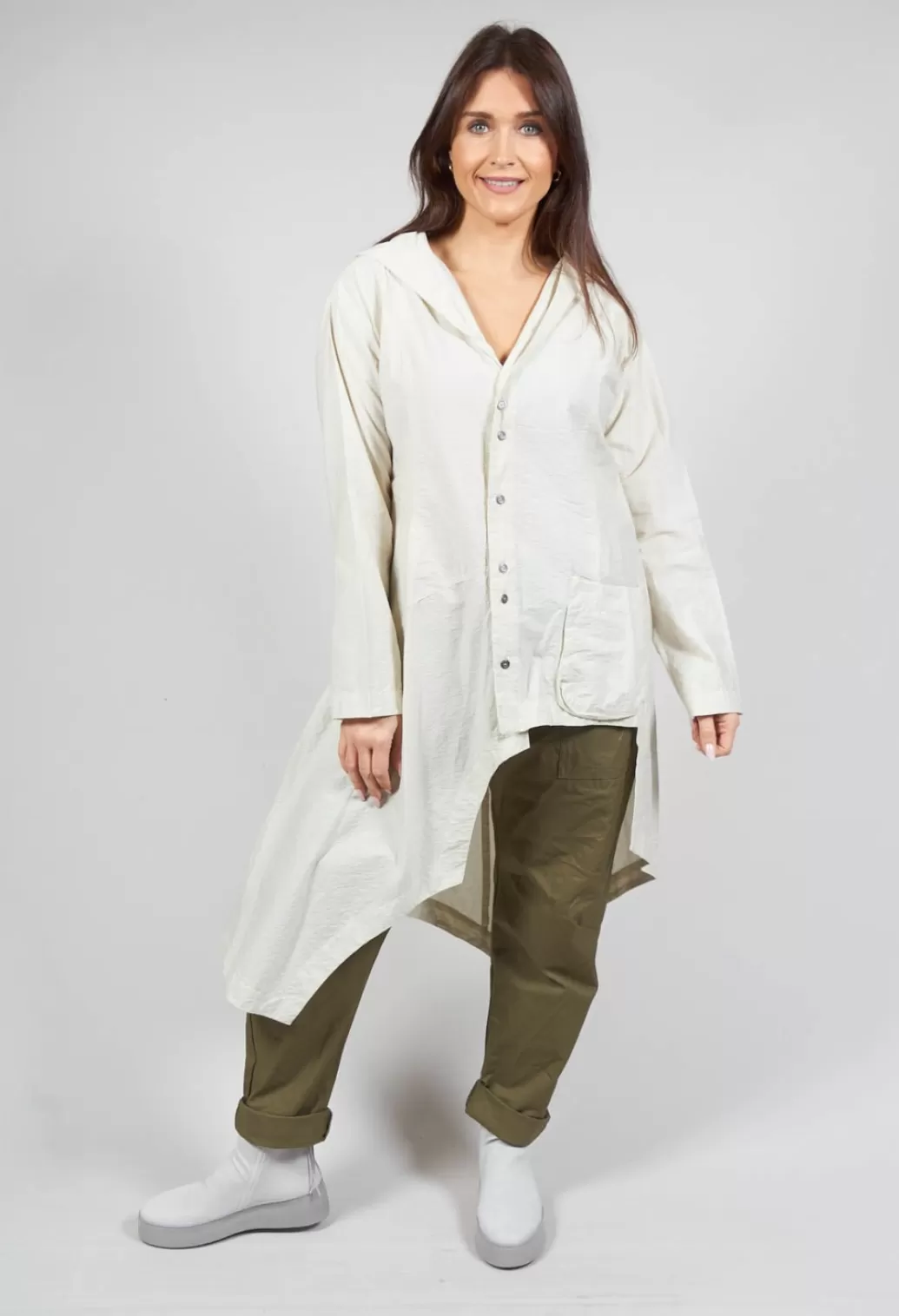 Shirts & Blouses^Jayko Oversized Hooded Istu Tunic In White Clay