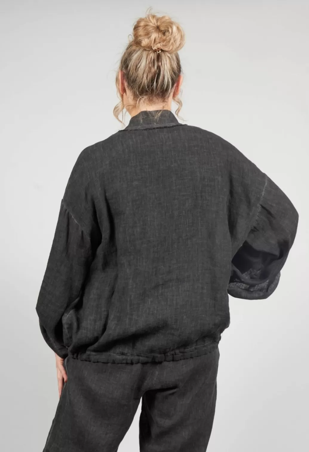 Jackets^Sanctamuerte Oversized Linen Jacket In Antrcite