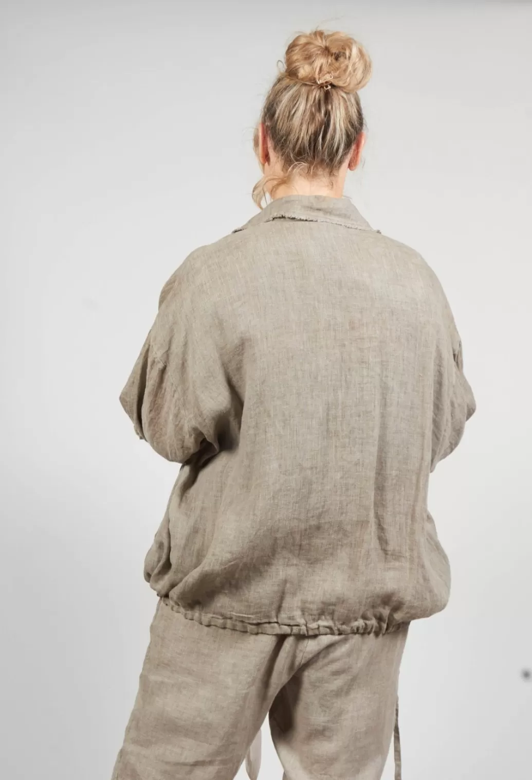 Jackets^Sanctamuerte Oversized Linen Jacket In Fango Beige