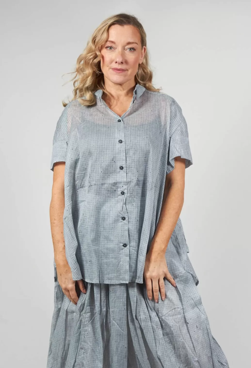 Shirts & Blouses^Rundholz Black Label Oversized Short Sleeved Shirt In Ice Stripe
