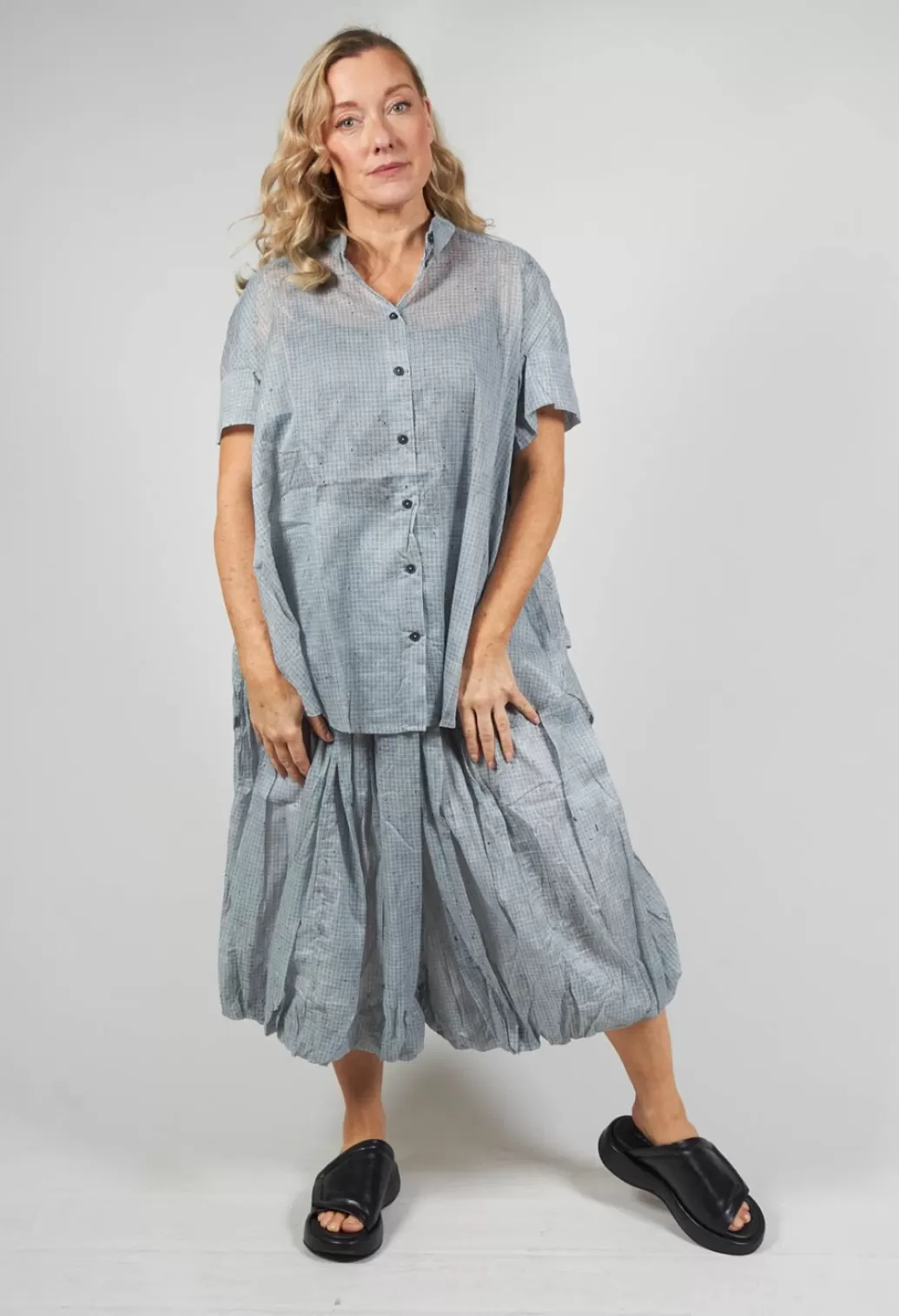 Shirts & Blouses^Rundholz Black Label Oversized Short Sleeved Shirt In Ice Stripe