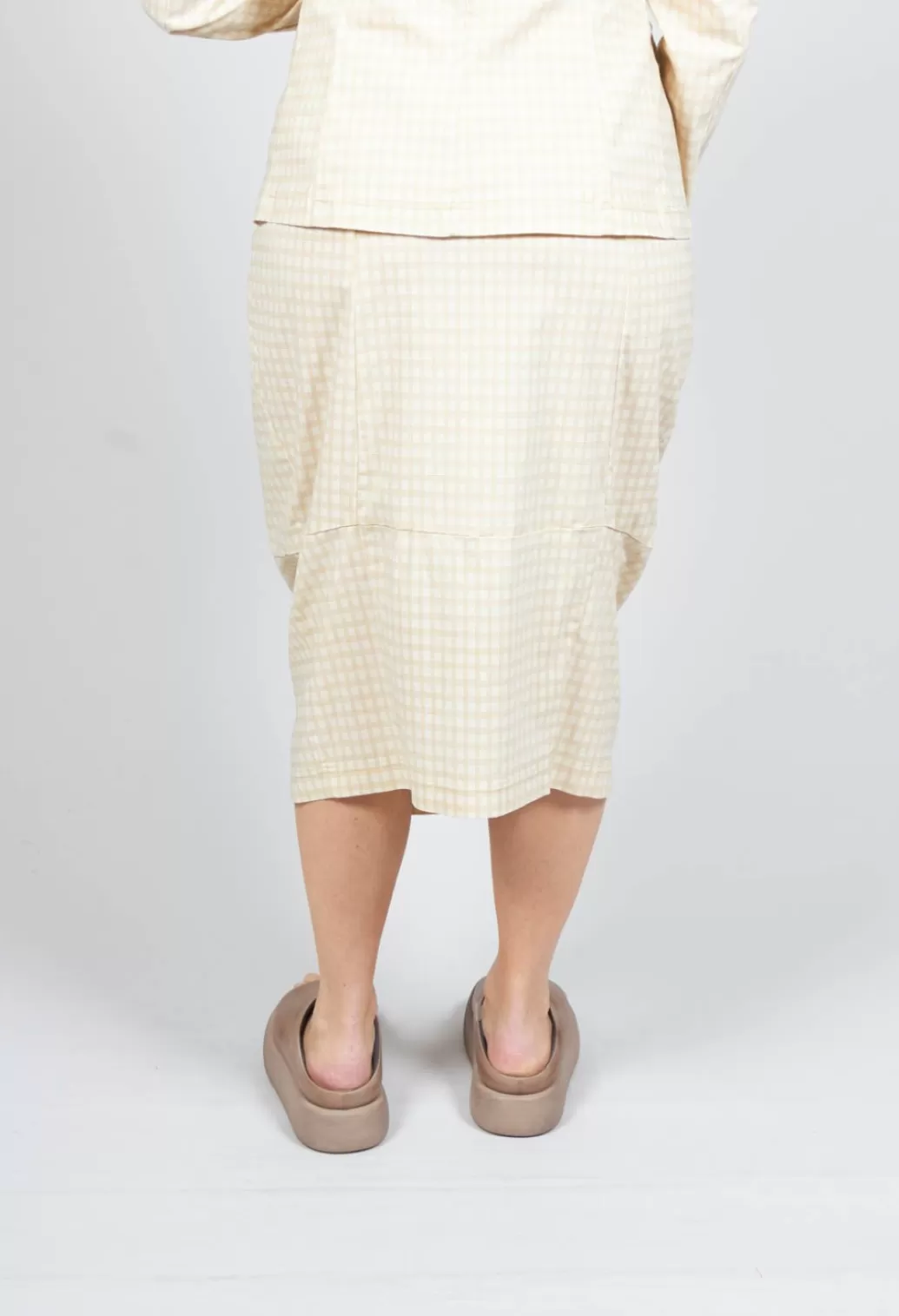 Skirts^Rundholz Black Label Pencil Skirt With Gathering Detail In Corn Check