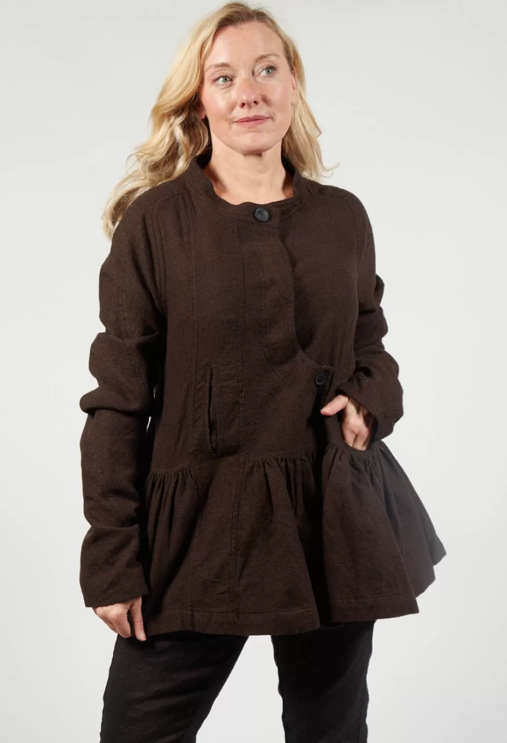 Jackets^Rundholz Mainline Peplum Style Jacket In Kaffee Check