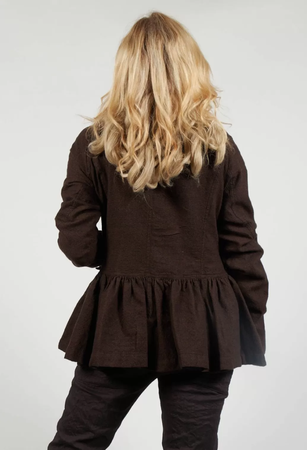 Jackets^Rundholz Mainline Peplum Style Jacket In Kaffee Check