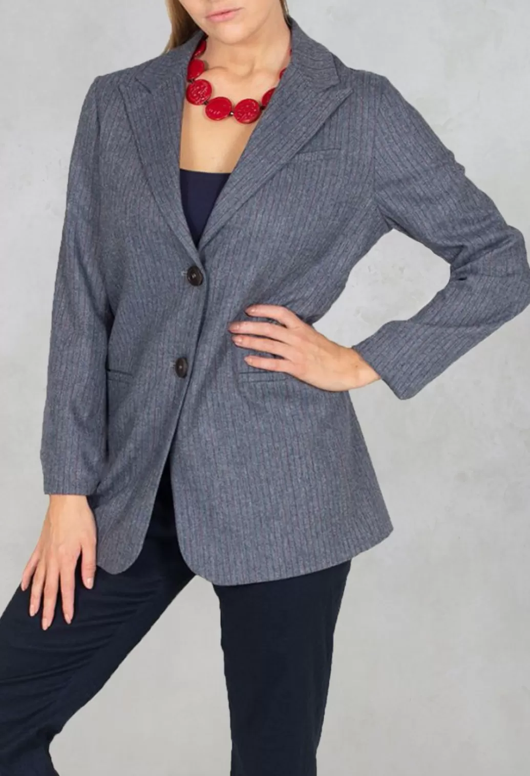 Jackets^Niù Pinstripe Blazer In Jeans