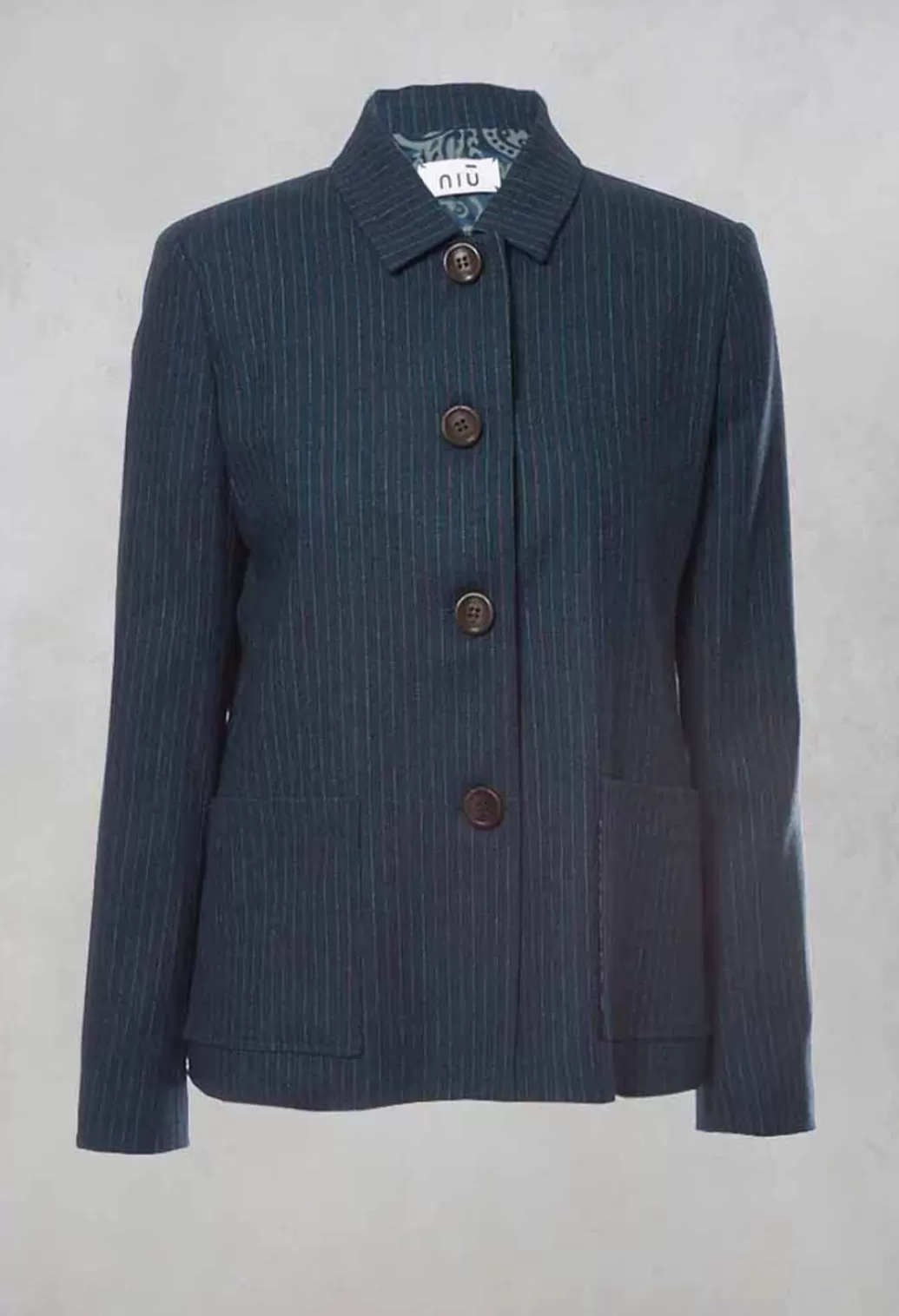 Jackets^Niù Pinstripe Jacket In Ocean Green