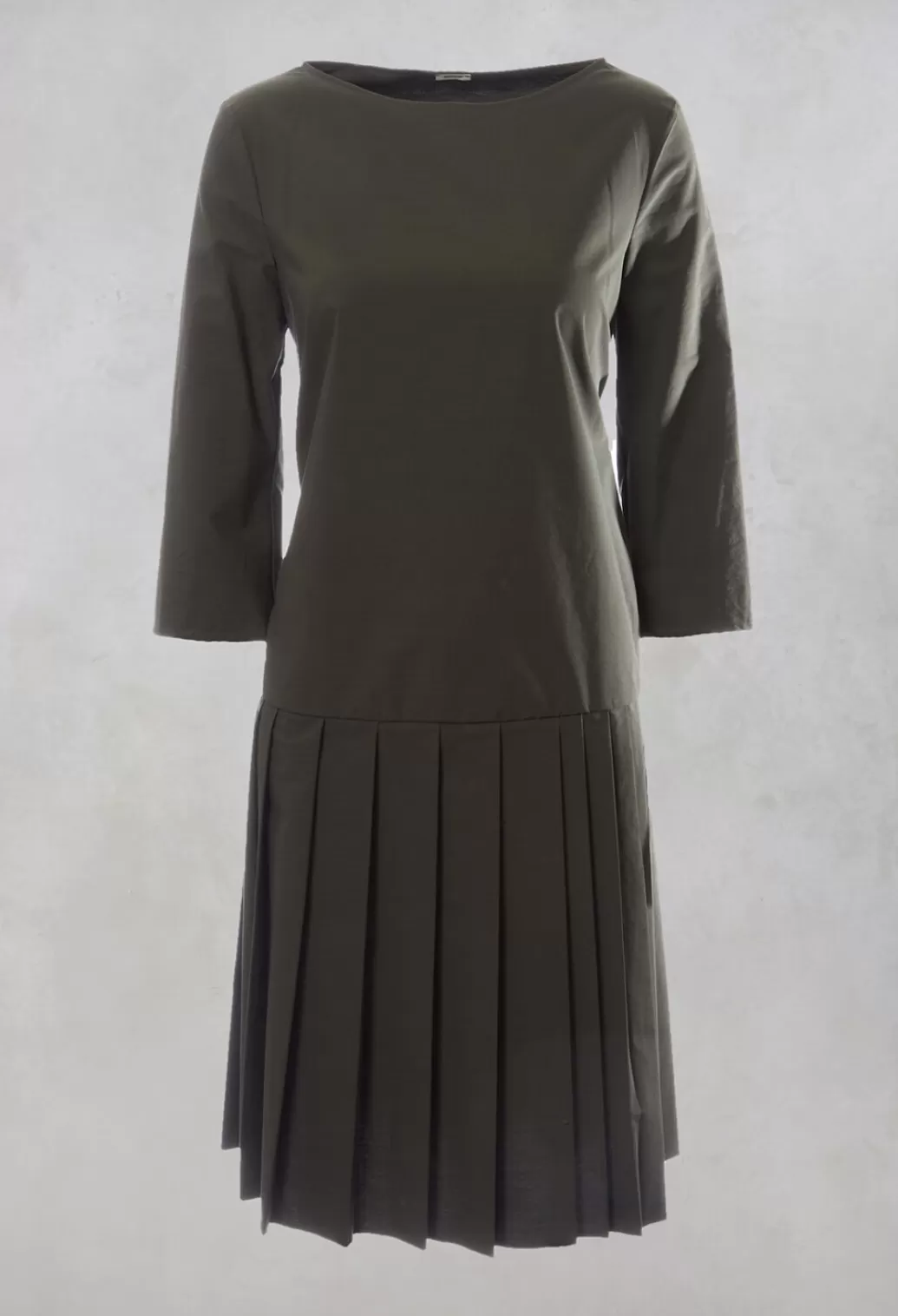 Dresses^Apuntob Pleated Shift Dress In Military Green