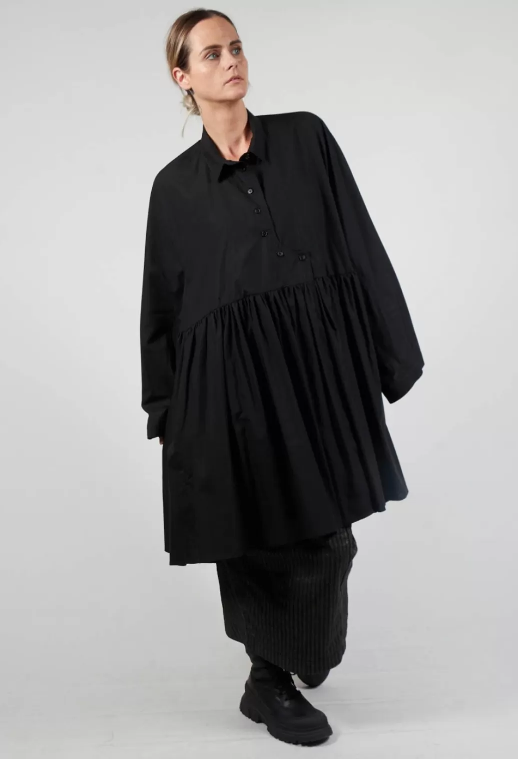 Dresses^Rundholz Mainline Pleated Shirt Dress In Black