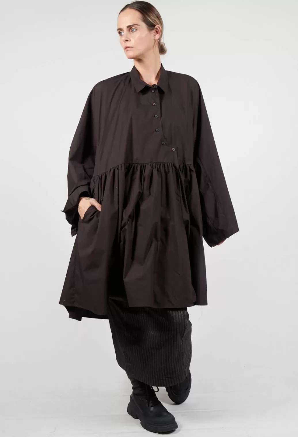 Dresses^Rundholz Mainline Pleated Shirt Dress In Espresso