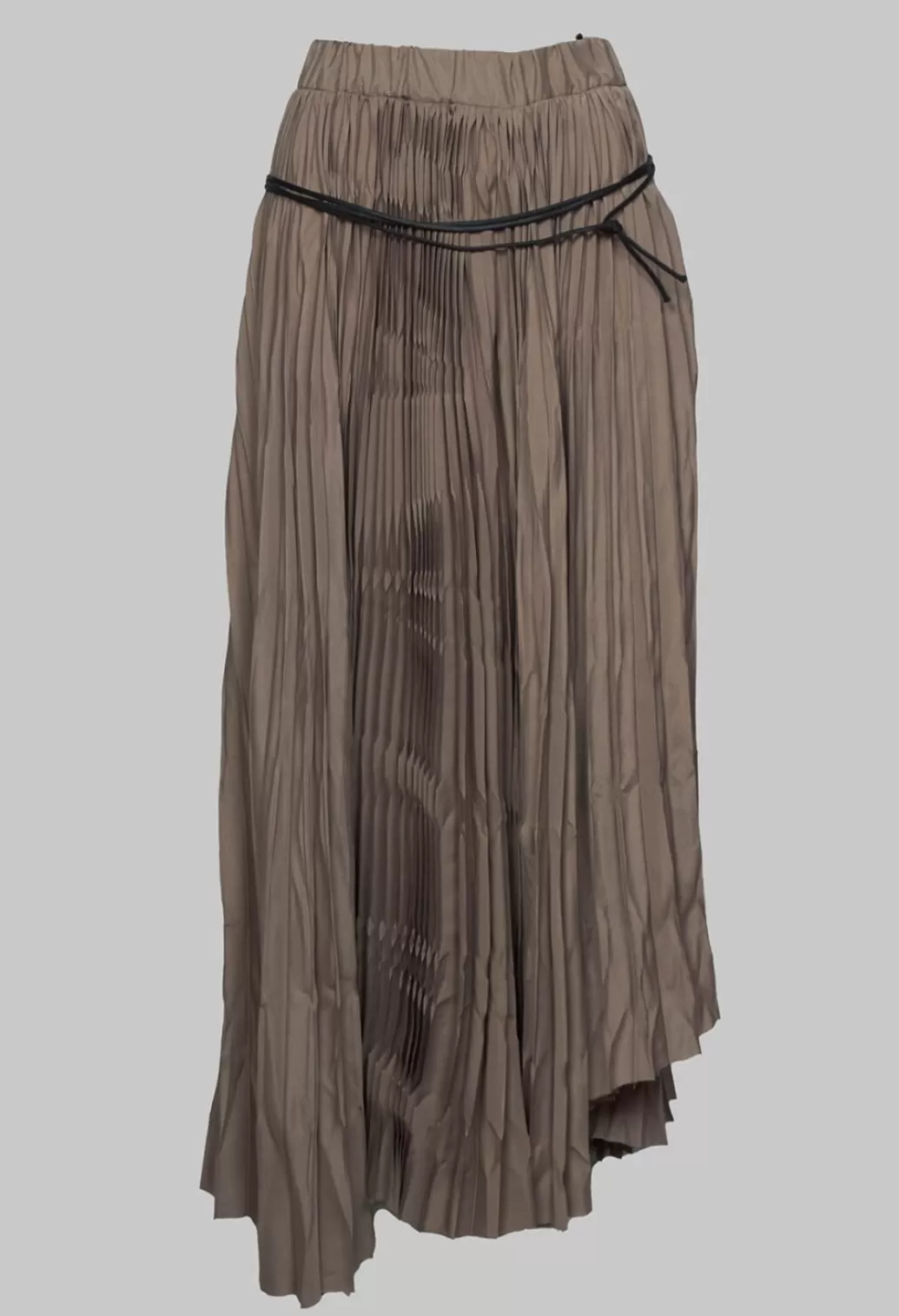 Skirts^Nostra Santissima Pleated Skirt With Asymmetric Hem In Brown