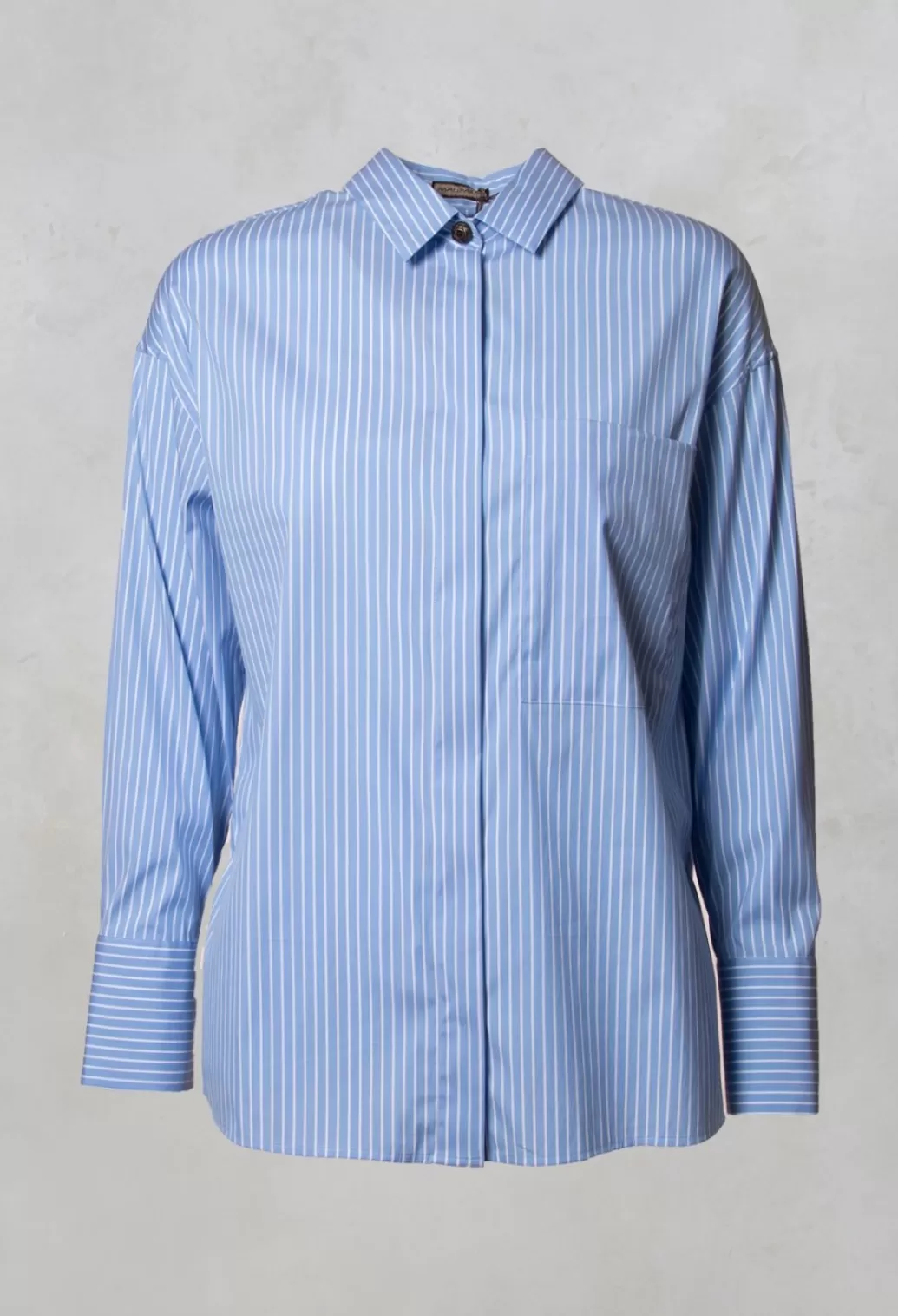 Shirts & Blouses^Maliparmi Poplin Shirt In Azzurro / Bianco