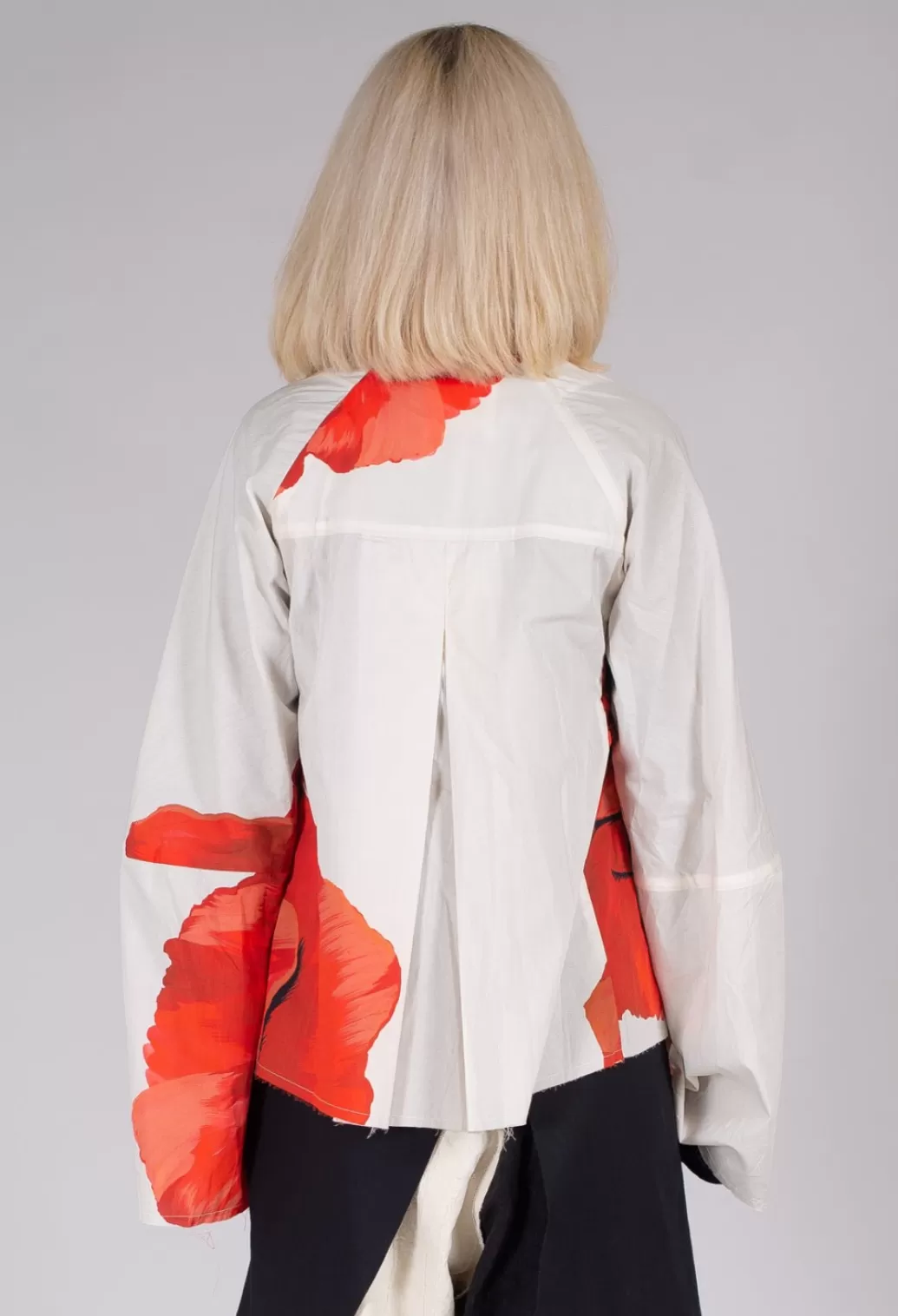 Jackets^Marc Point Poppy Print Jacket In White And Red