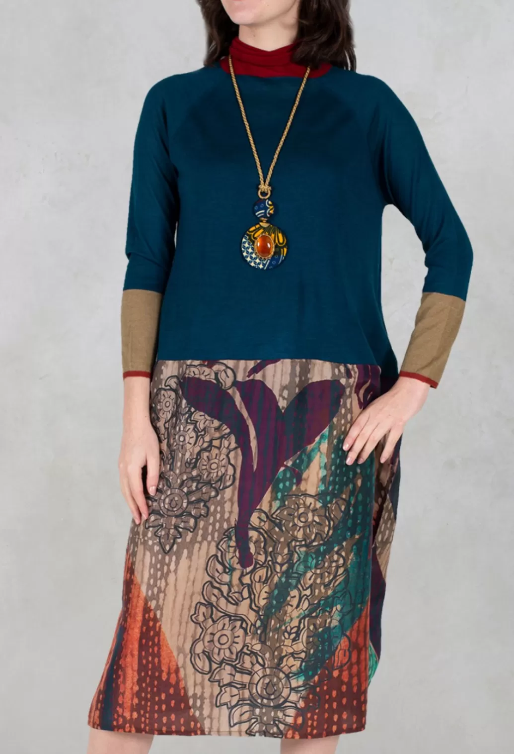 Dresses^Traces of Me Poppy Turtle Neck Dress In Winter Rain Multicolor