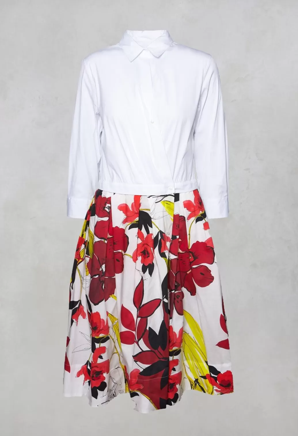 Dresses^Sara Roka Printed A-Line Dress In White/Floral Jungle