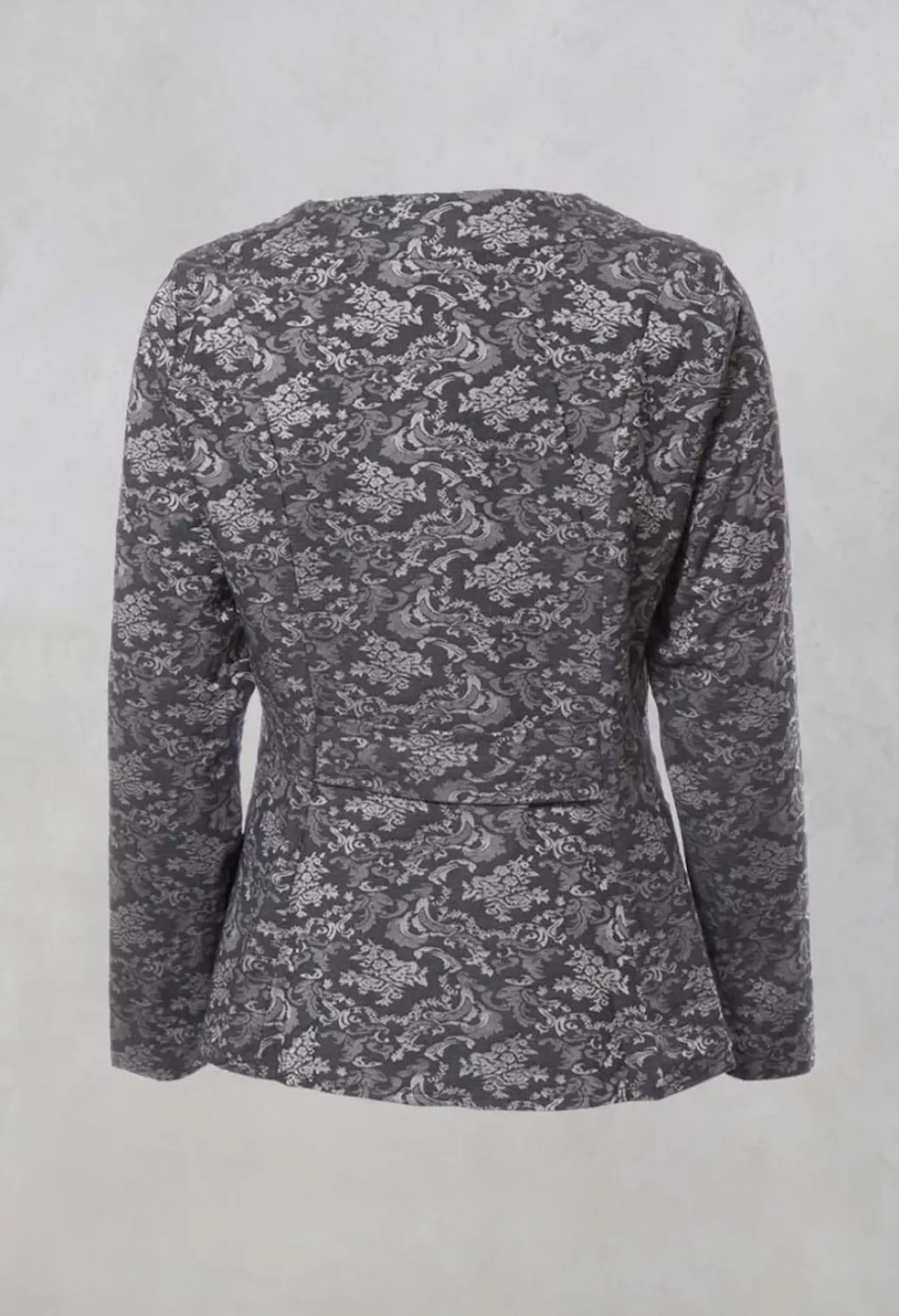 Coats^Out of Xile Printed Collarless Cropped Jacket In Charcoal