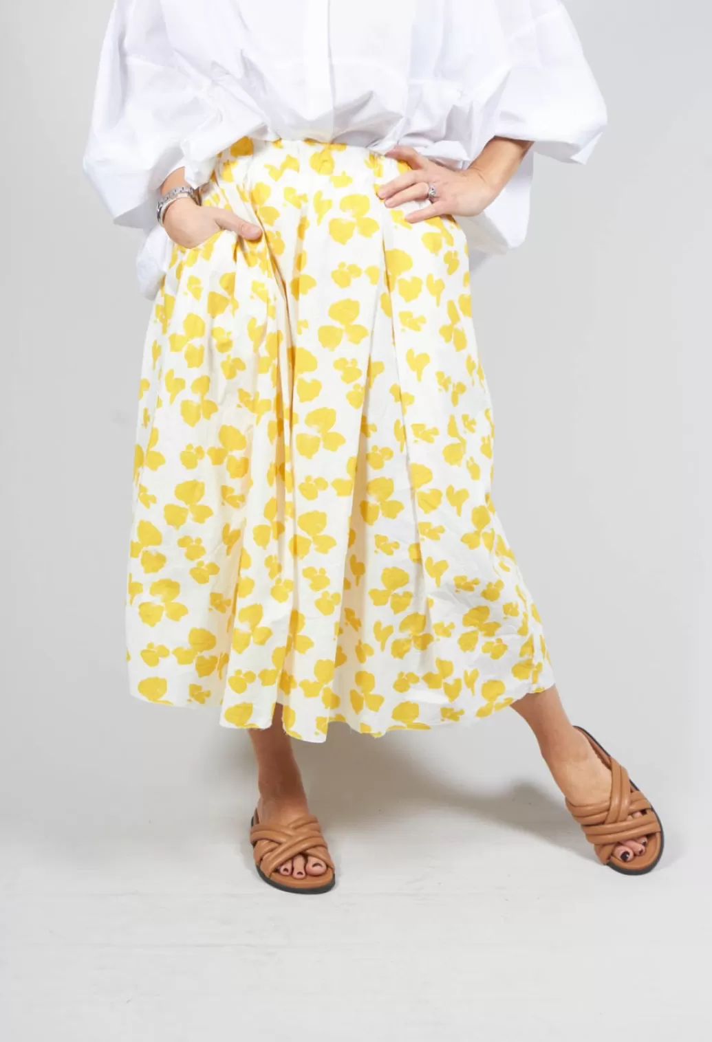 Skirts^Hannoh Wessel Printed Jenna Skirt In Yellow Flowers