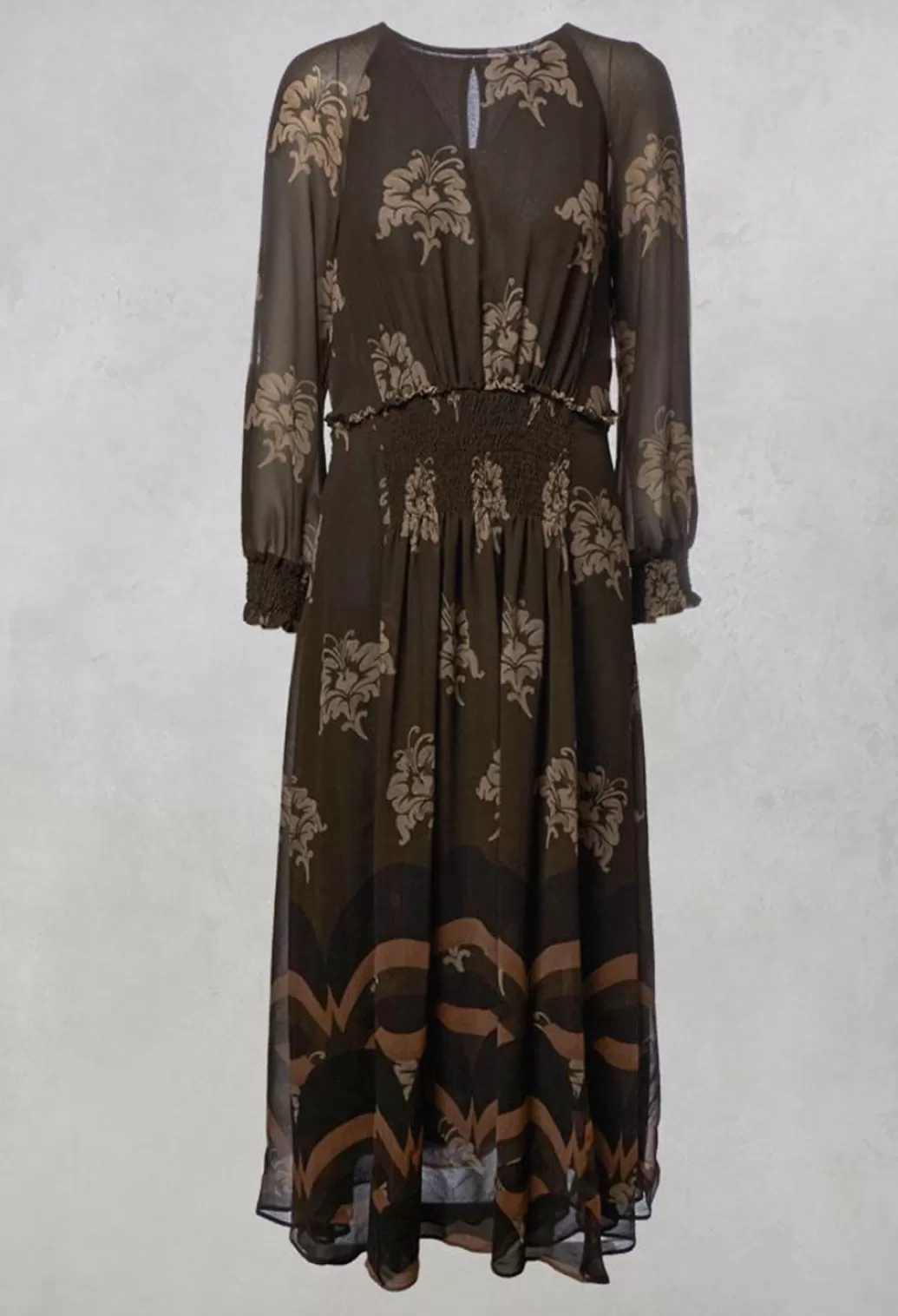 Dresses^Maliparmi Printed Sheer Maxi Dress In Moro / Fango / Beige