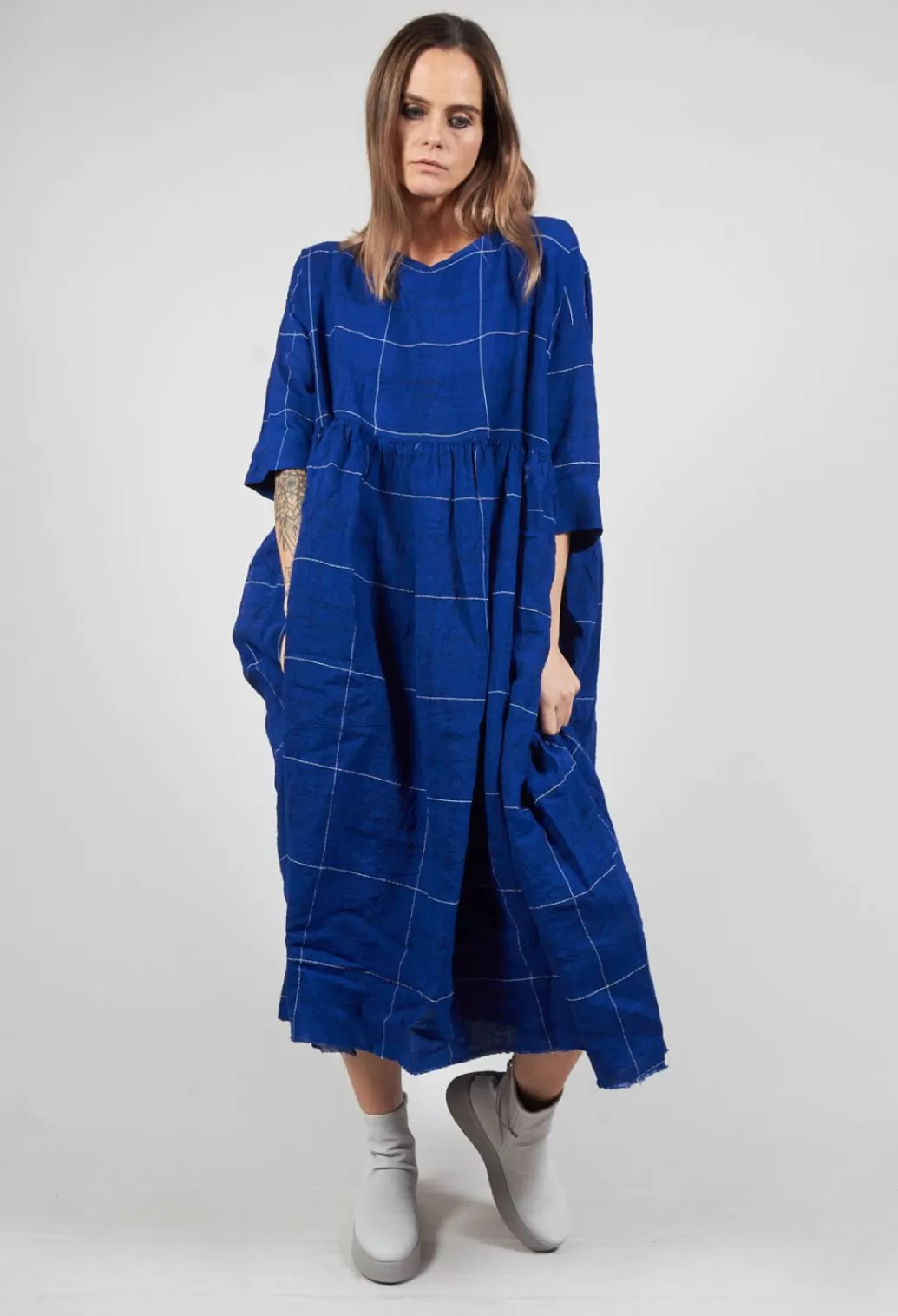 Dresses^Hannoh Wessel Reja Dress In Blue Check