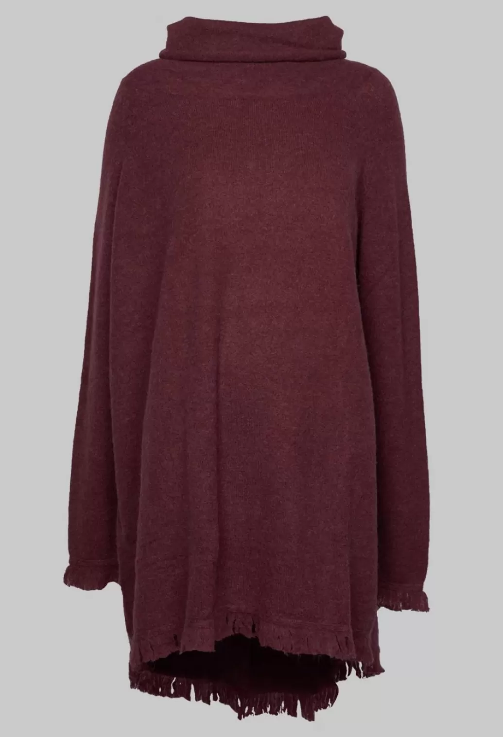 Jumpers^Rundholz Black Label Relaxed Fit Jumper Dress With Curved Hemline In Wine