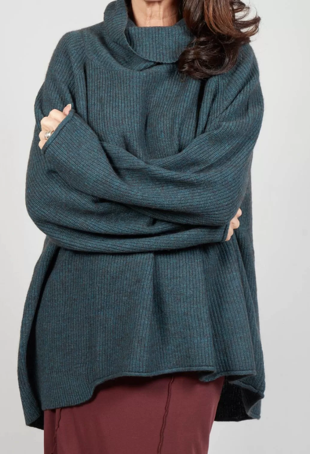 Jumpers^Rundholz Black Label Relaxed Fit Jumper With High Neck In Forest Faux