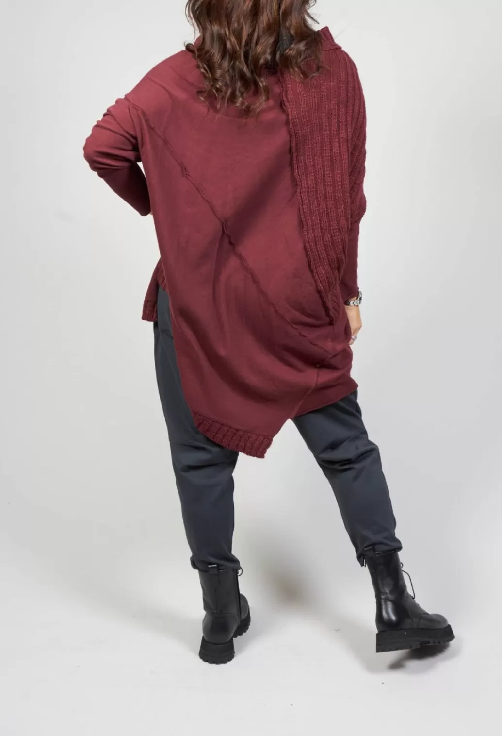 Jumpers^Rundholz Black Label Relaxed Fit Jumper With Rib Detail In Wine