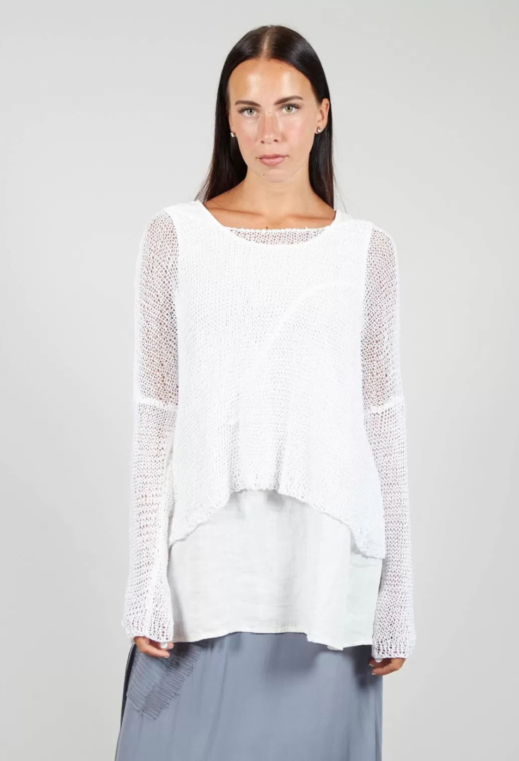 Jumpers^Umit Unal Relaxed Fit Open Weave Jumper In Off White