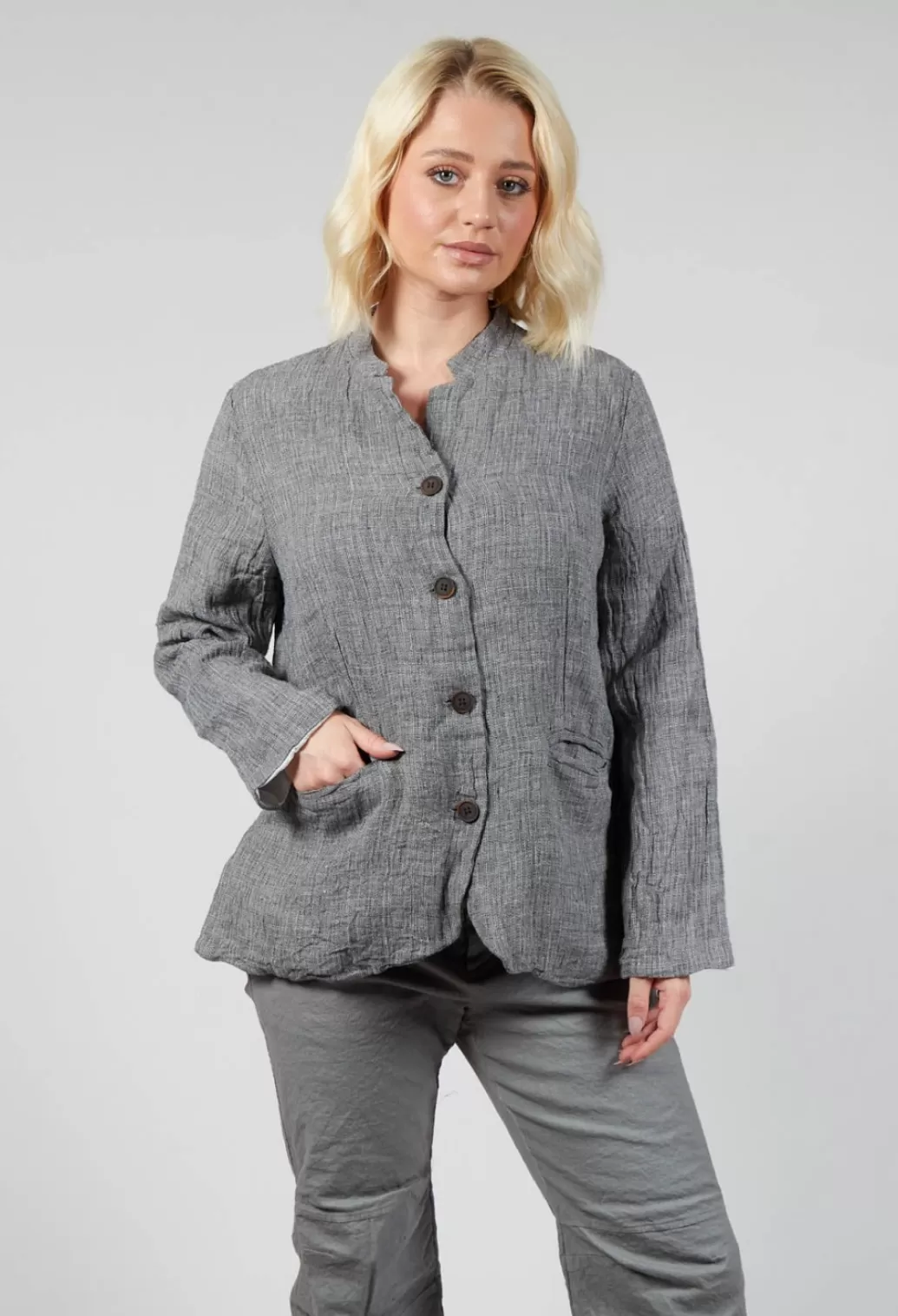 Jackets^Aequamente Relaxed Jacket In Salt And Pepper