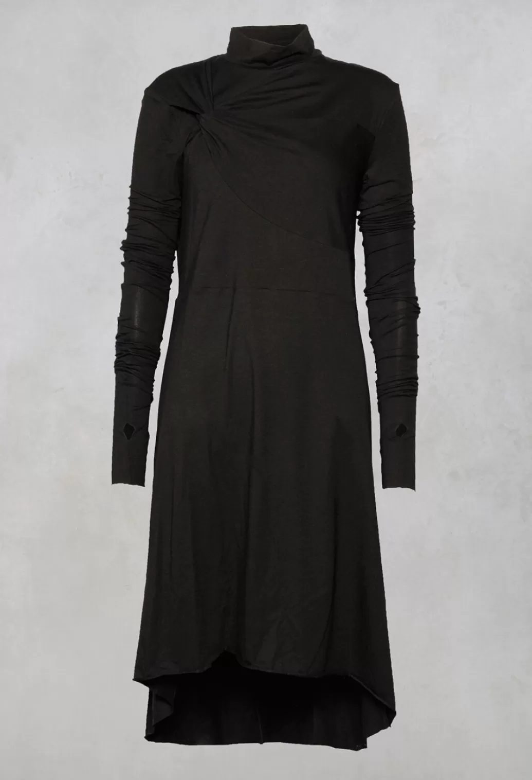 Dresses^Nostra Santissima Roll Neck Dress In Black With Ruched Feature