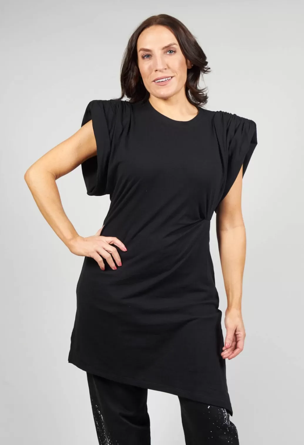 Dresses^Nostra Santissima Ruched Shoulder Padded Dress In Black