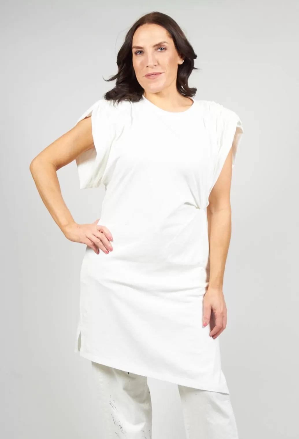 Dresses^Nostra Santissima Ruched Shoulder Padded Dress In White