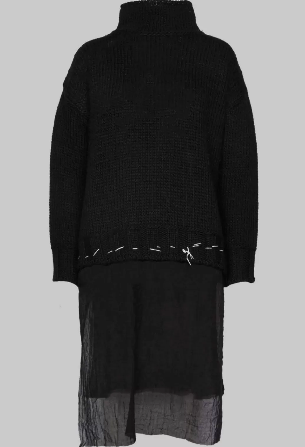 Jumpers^Un-namable Seamed Sweater With Gauze In Black