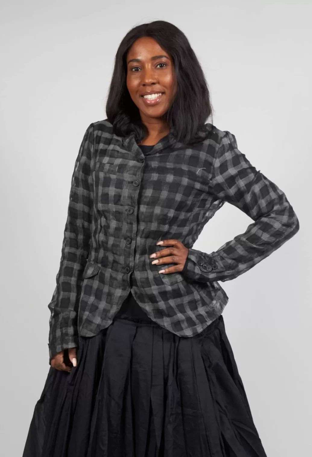 Jackets^Rundholz Mainline Sheer Fitted Jacket In Black Check