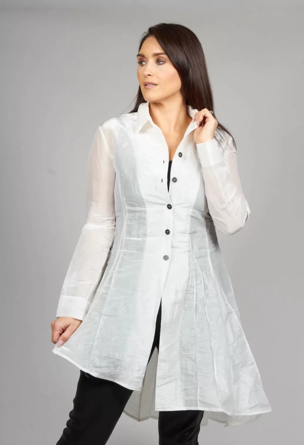 Jackets^Anett Rostel Sheer Jacket In White