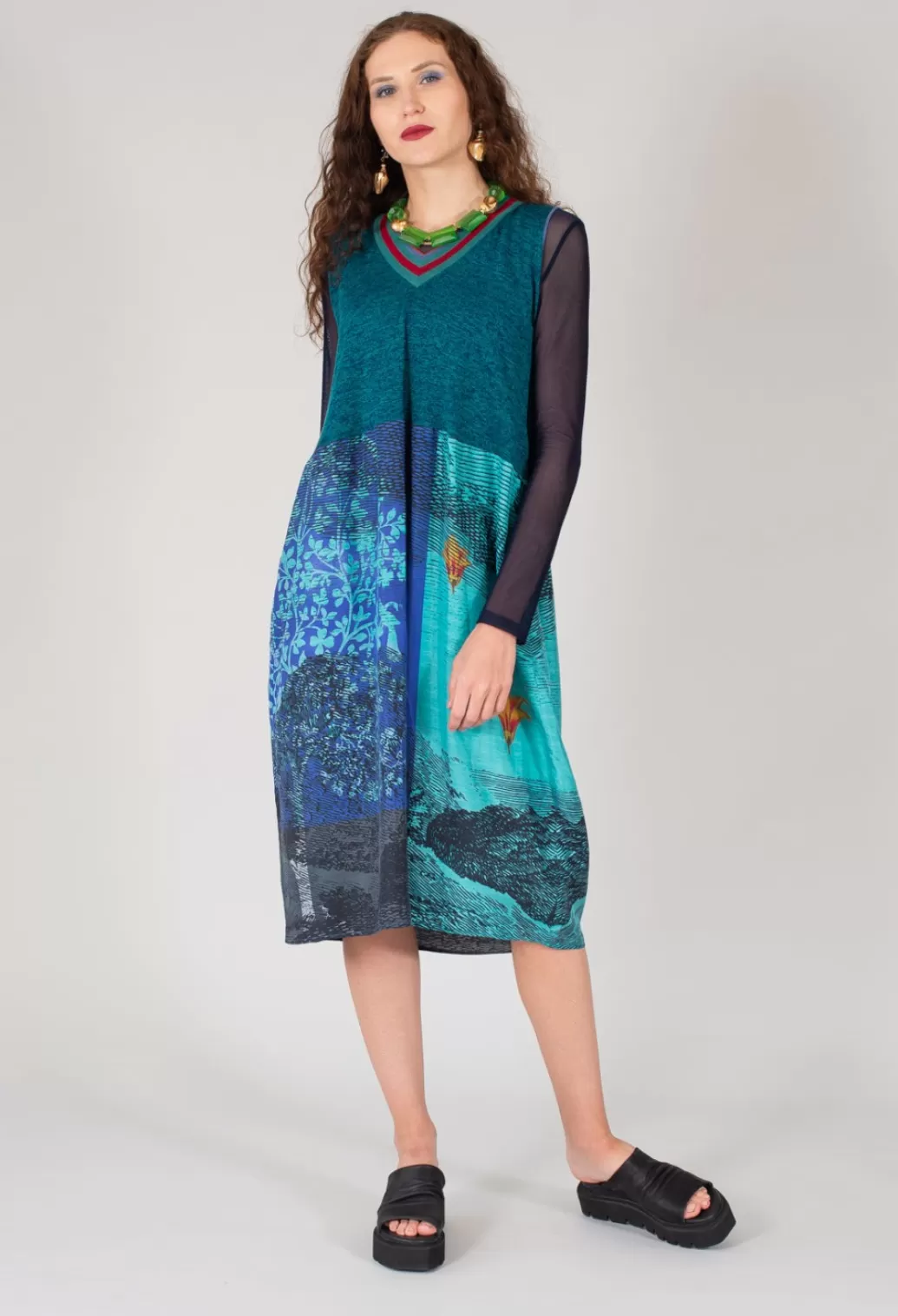 Shirts & Blouses^Nijii Sheer Jersey Top With Long Sleeves In Navy