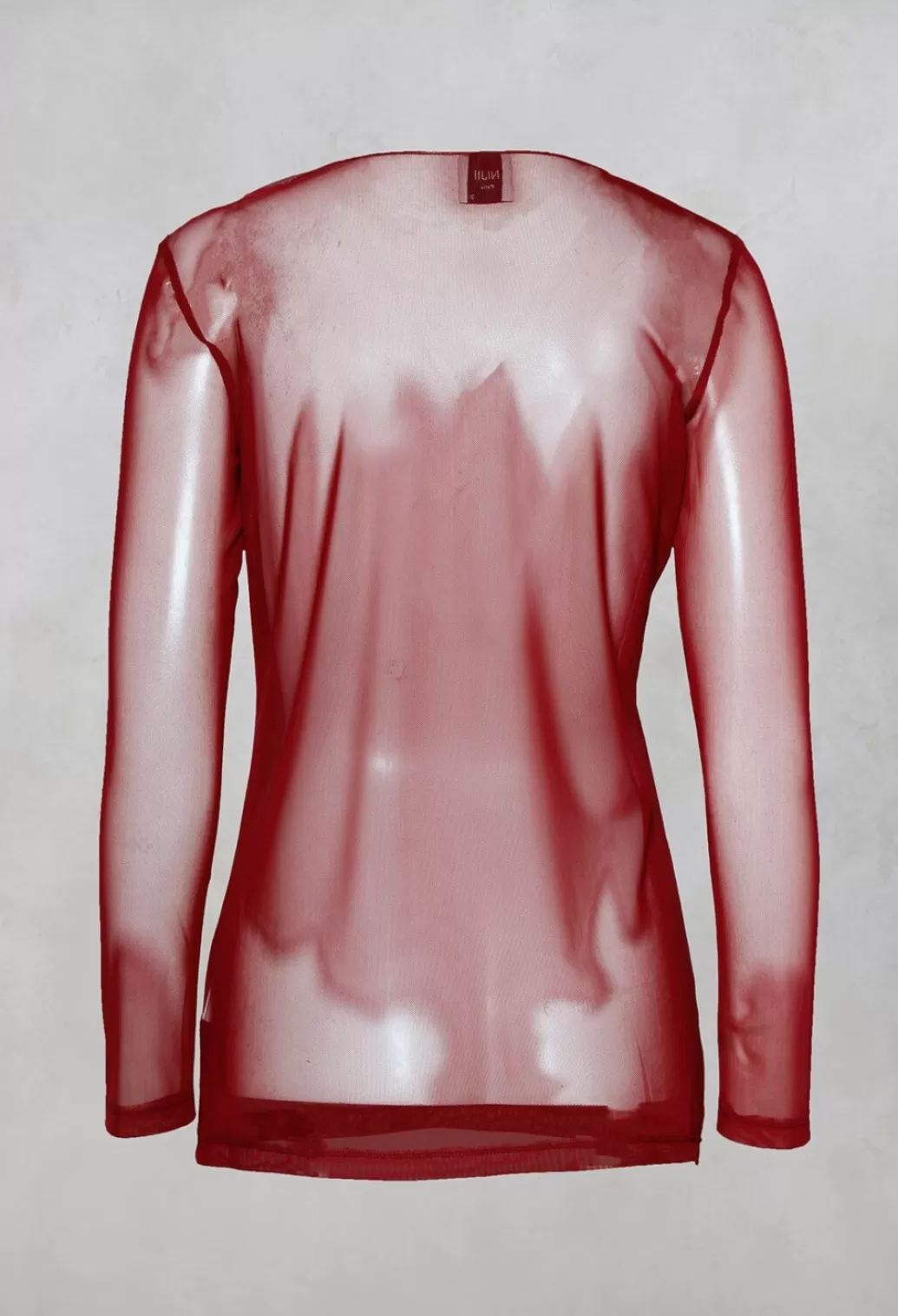 Shirts & Blouses^Nijii Sheer Jersey Top With Long Sleeves In Red