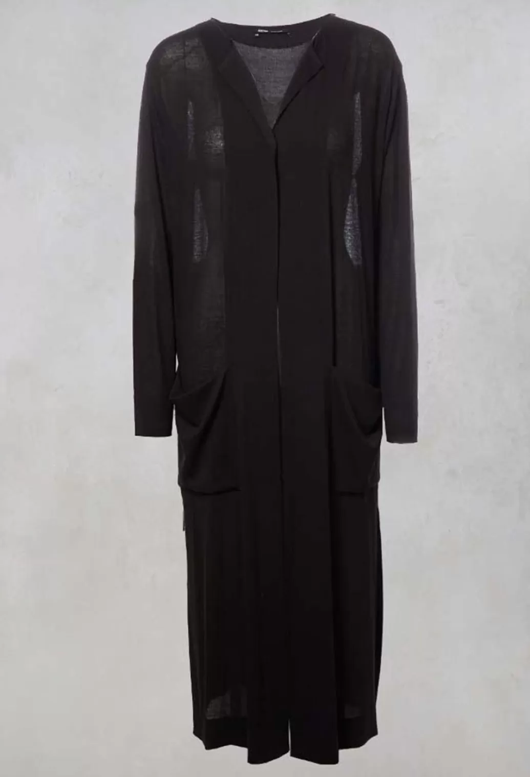 Coats^Anett Rostel Sheer Maxi Cardigan In Black