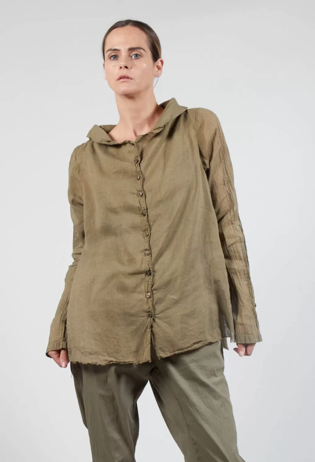 Dresses^Rundholz Dip Shimmer Button Up Blouse In Gold Schilf