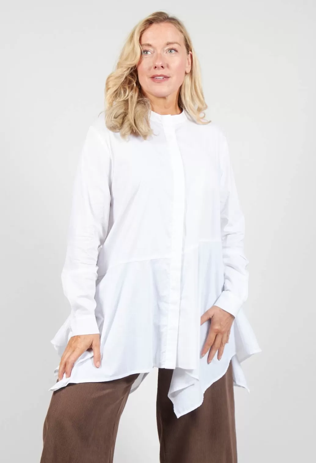 Dresses^Mes Soeurs & Moi Shirt Dress With Grandad Collar In White