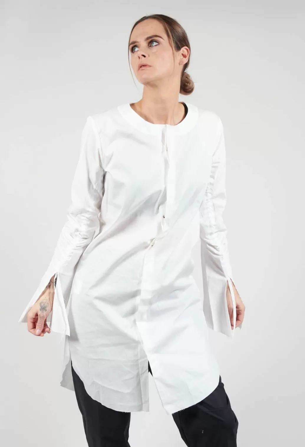 Dresses^Marc Point Shirt Overdress In White