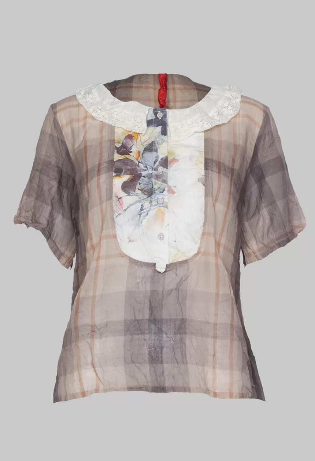 Shirts & Blouses^Ewa I Walla Short Sleeve Shirt With Check Print In Original
