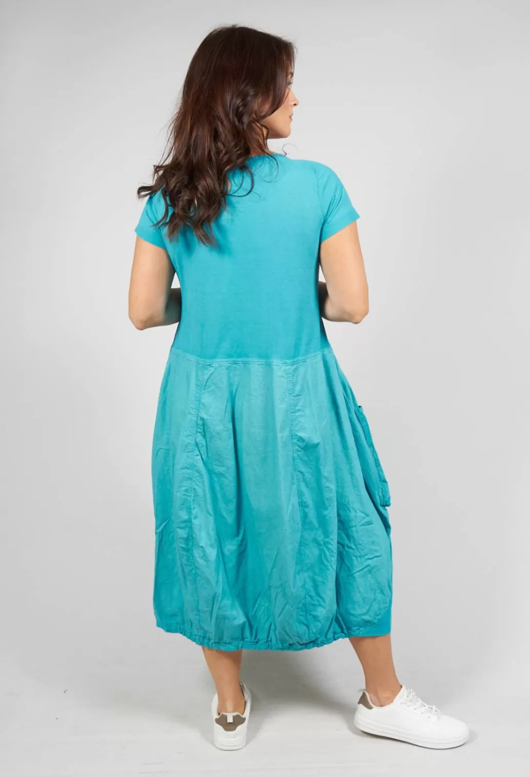 Dresses^Rundholz Dip Short Sleeved Dress With Featured Pockets In Aqua