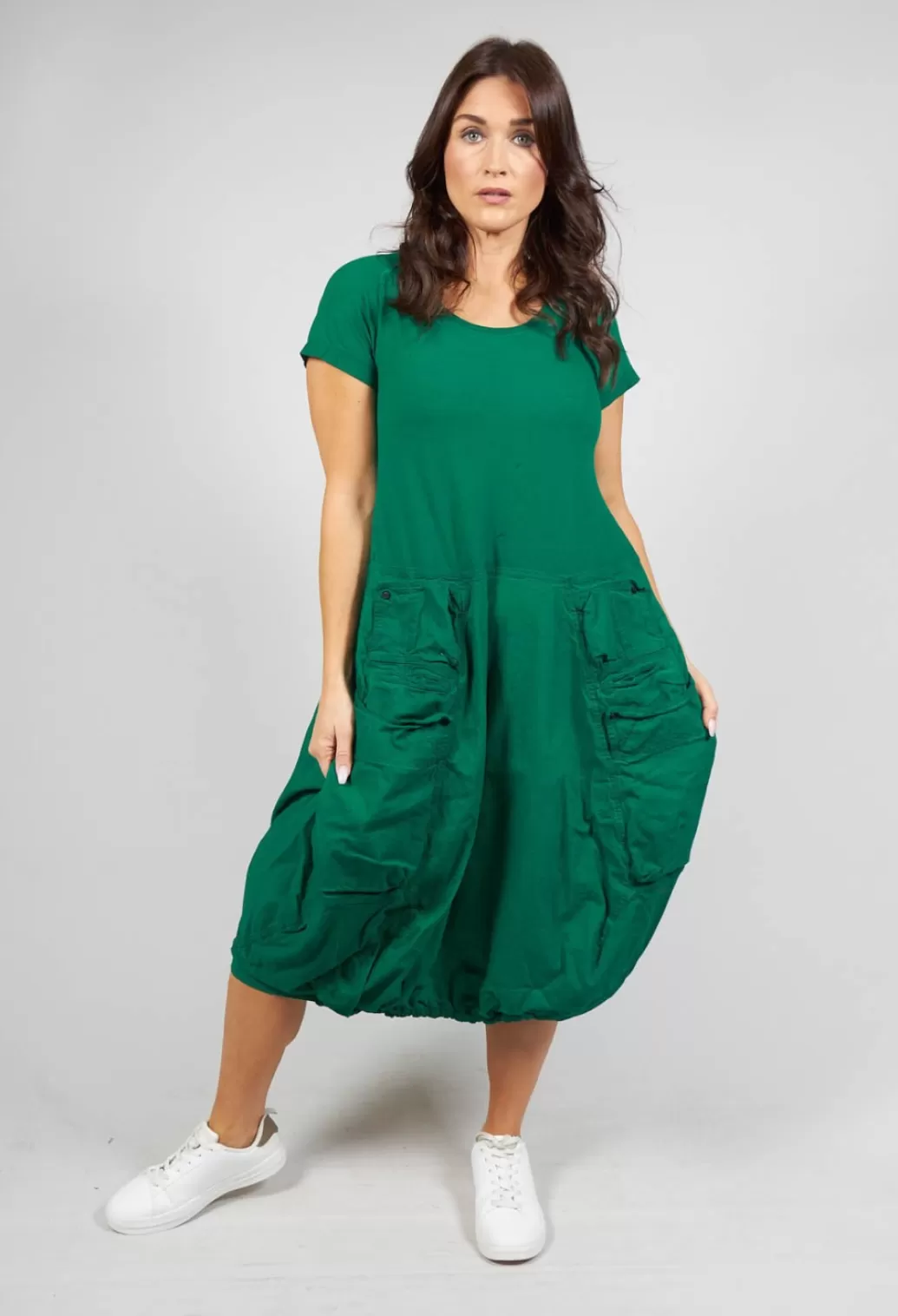 Dresses^Rundholz Dip Short Sleeved Dress With Featured Pockets In Green