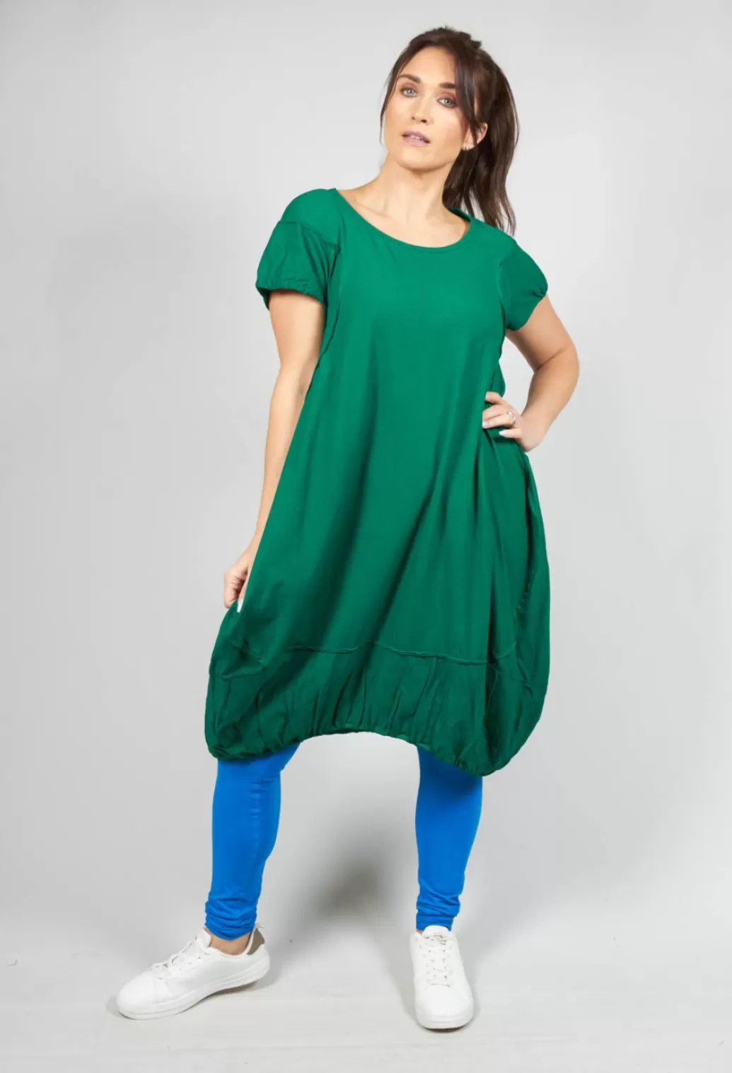 Dresses^Rundholz Dip Short Sleeved Jersey Dress With Gathered Hem In Green