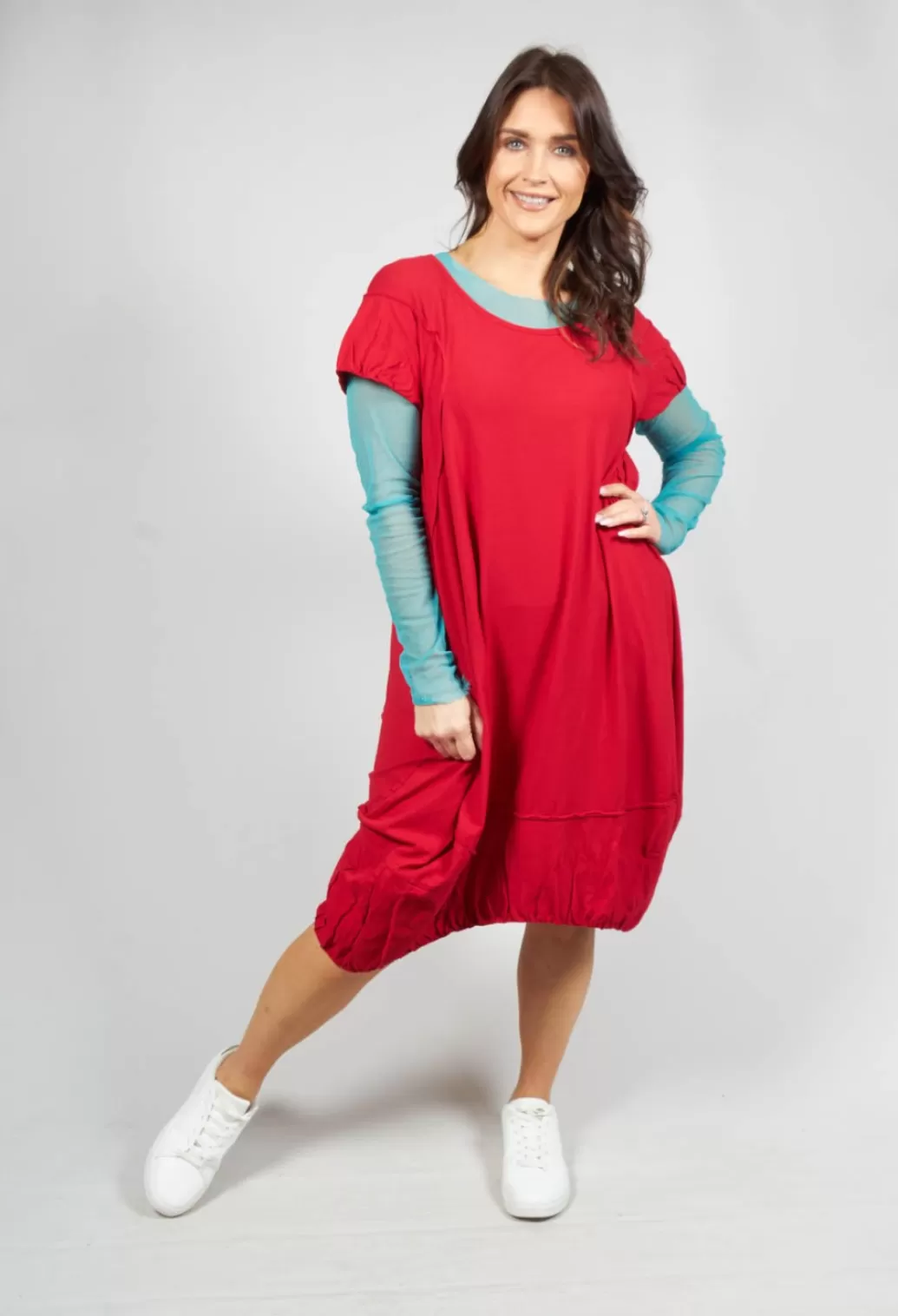 Dresses^Rundholz Dip Short Sleeved Jersey Dress With Gathered Hem In Red