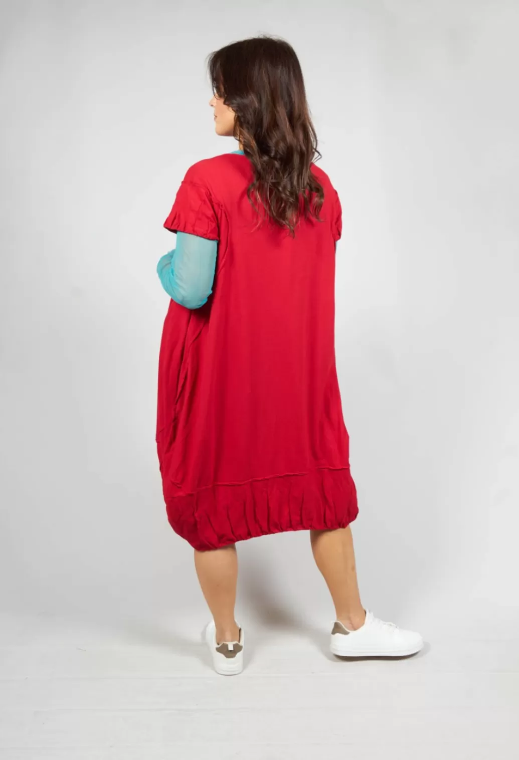 Dresses^Rundholz Dip Short Sleeved Jersey Dress With Gathered Hem In Red