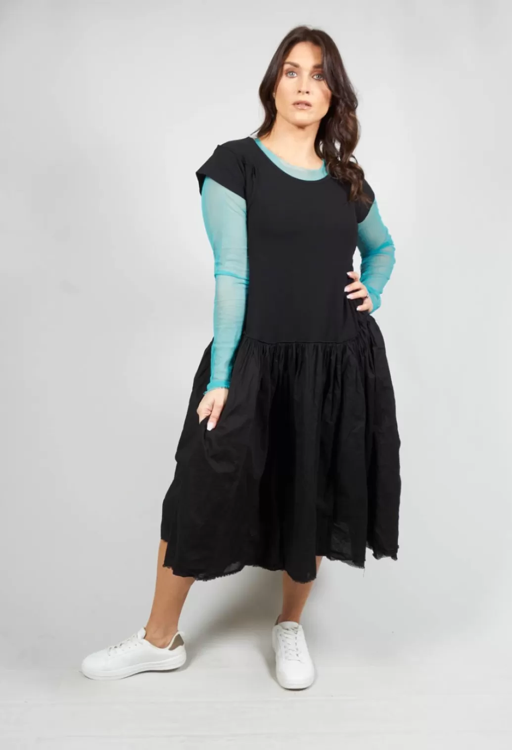 Dresses^Rundholz Dip Short Sleeved Jersey Dress With Gathered Waist In Black