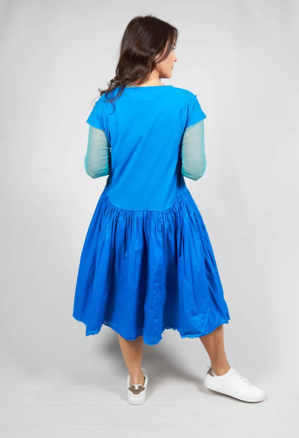Dresses^Rundholz Dip Short Sleeved Jersey Dress With Gathered Waist In Blue