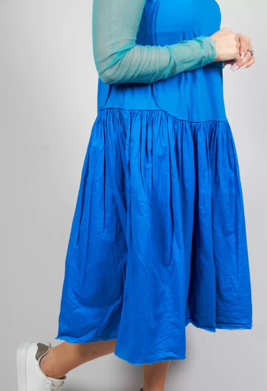 Dresses^Rundholz Dip Short Sleeved Jersey Dress With Gathered Waist In Blue