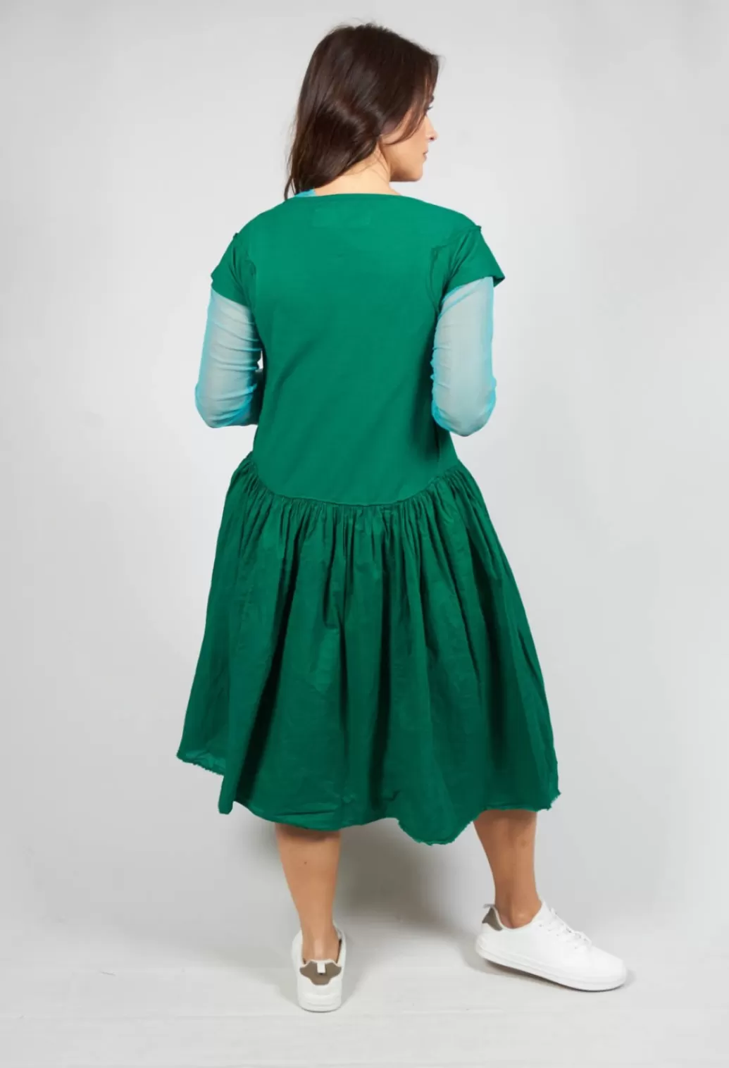 Dresses^Rundholz Dip Short Sleeved Jersey Dress With Gathered Waist In Green